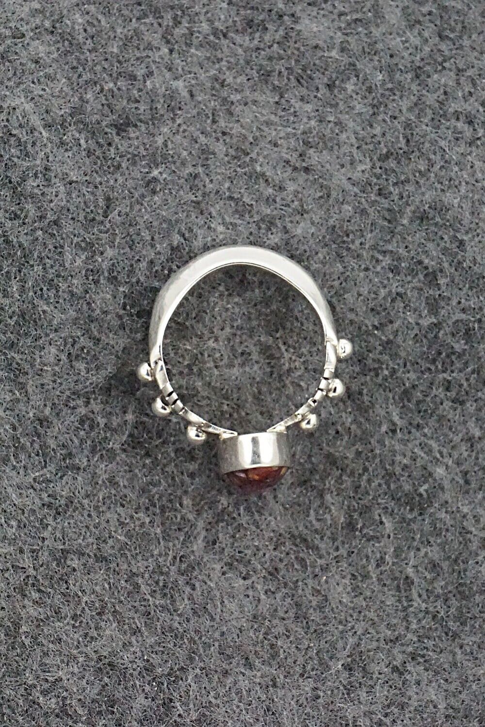 Spiny Oyster & Sterling Silver Ring - Andrew Vandever - Size 6