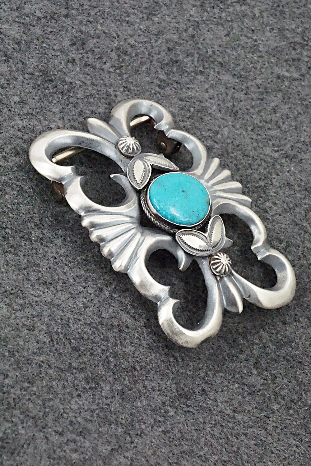 Turquoise & Sterling Silver Belt Buckle - Henry Morgan