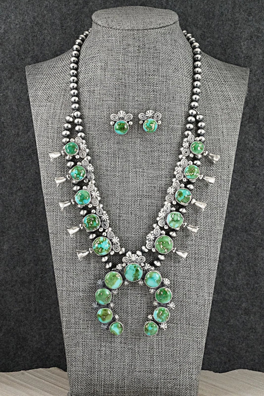 Turquoise & Sterling Silver Squash Blossom Set - Darrin Livingston