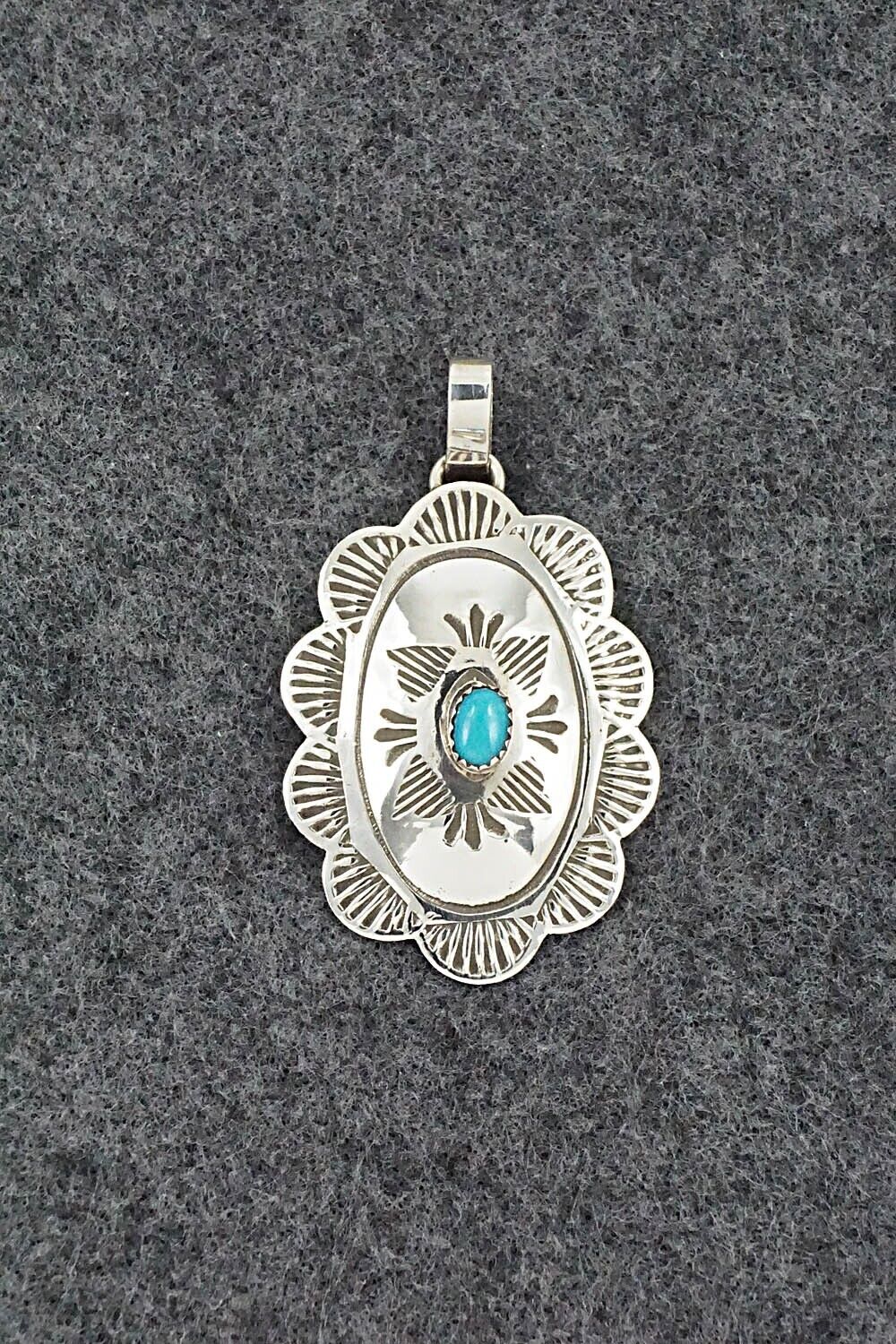 Turquoise & Sterling Silver Pendant - Bertha Begay