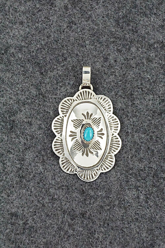 Turquoise & Sterling Silver Pendant - Bertha Begay