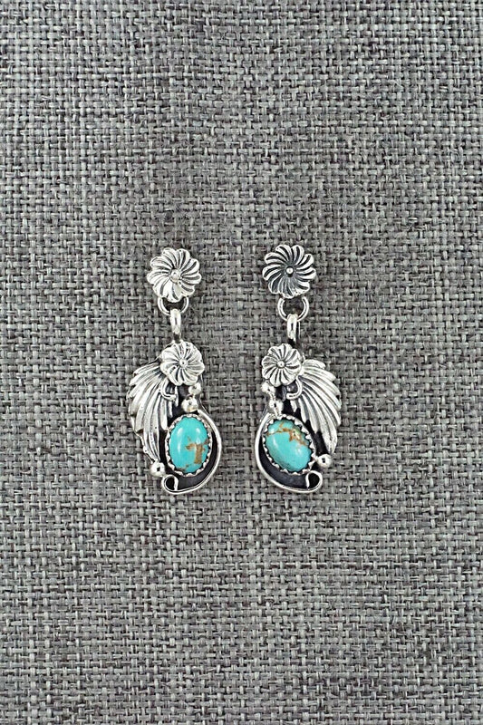 Turquoise & Sterling Silver Earrings - Verley Betone