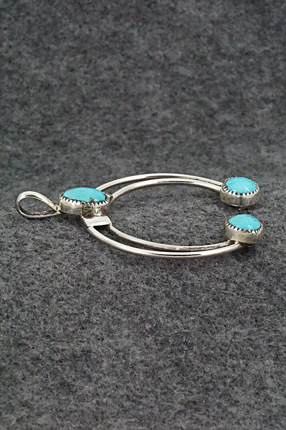 Turquoise & Sterling Silver Naja Pendant - Priscilla Reeder