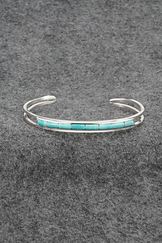 Turquoise & Sterling Silver Inlay Bracelet - Anson Wallace