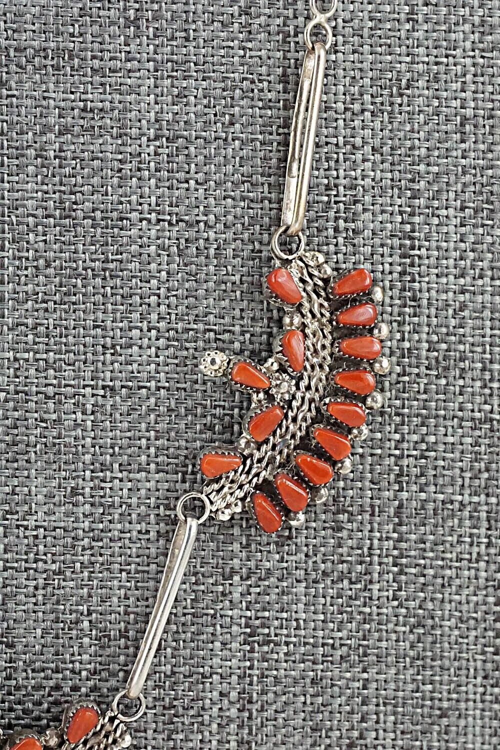 Coral & Sterling Silver Necklace Set - Florine Beyuka