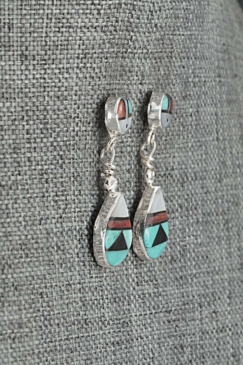 Multi Stone Inlay & Sterling Silver Earrings - Ola Eriacho