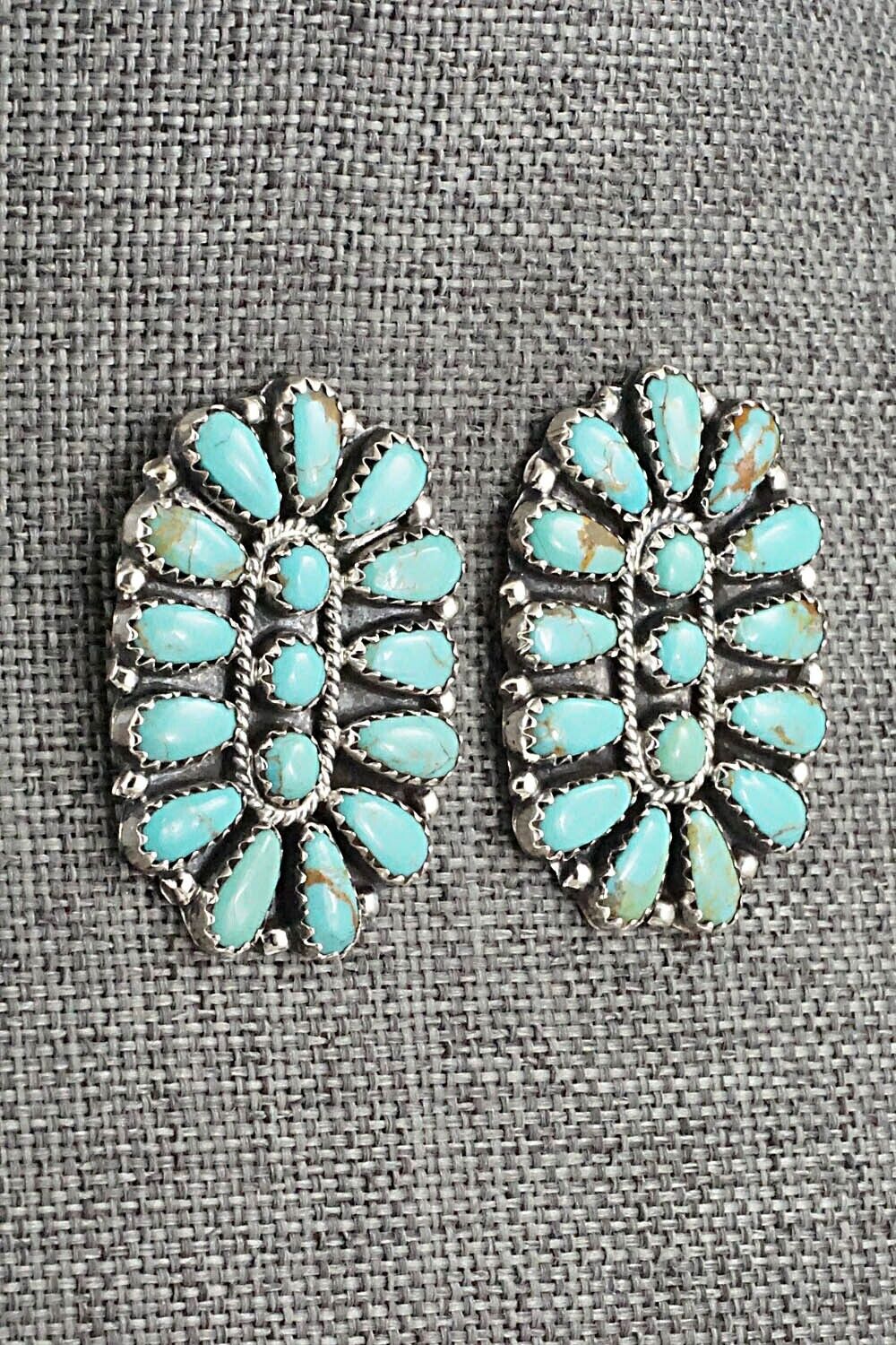 Turquoise and Sterling Silver Earrings - Zeita Begay