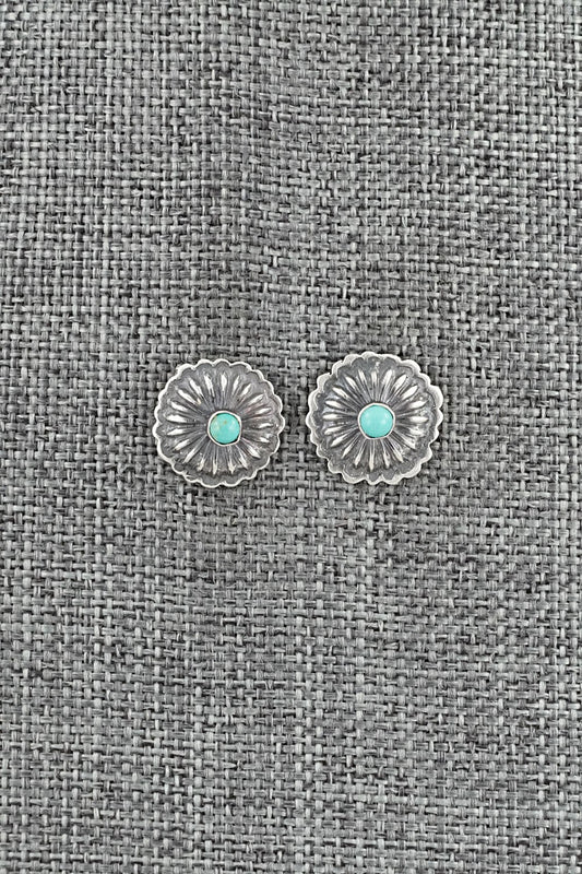Turquoise & Sterling Silver Earrings - Terry Charlie