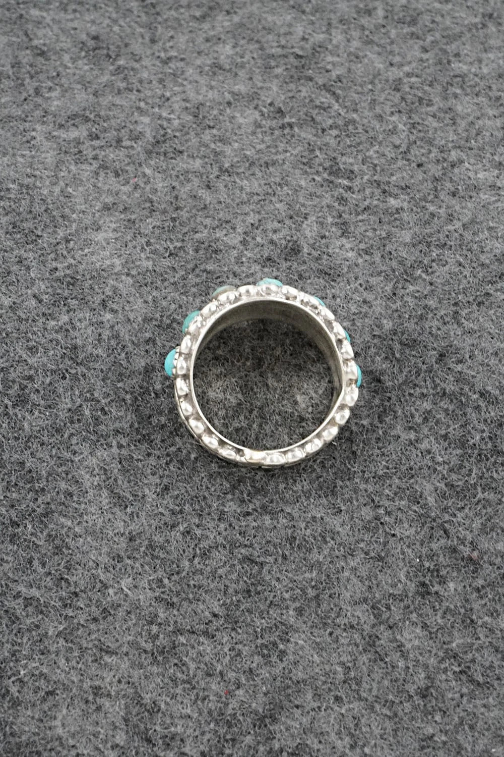 Turquoise & Sterling Silver Ring - Harry B. Yazzie - Size 8.5