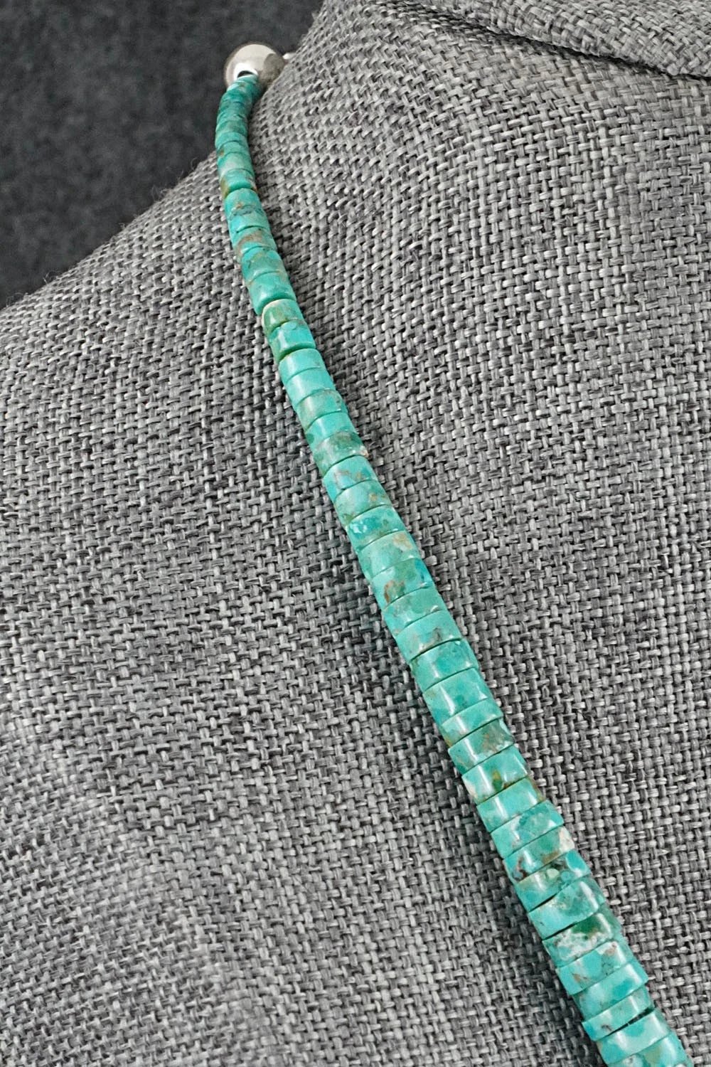 Turquoise & Sterling Silver Necklace 18" - Doreen Jake