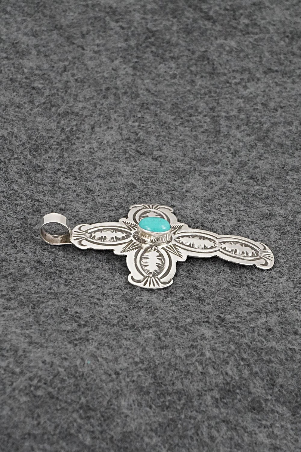 Turquoise & Sterling Silver Pendant - Arnold Blackgoat