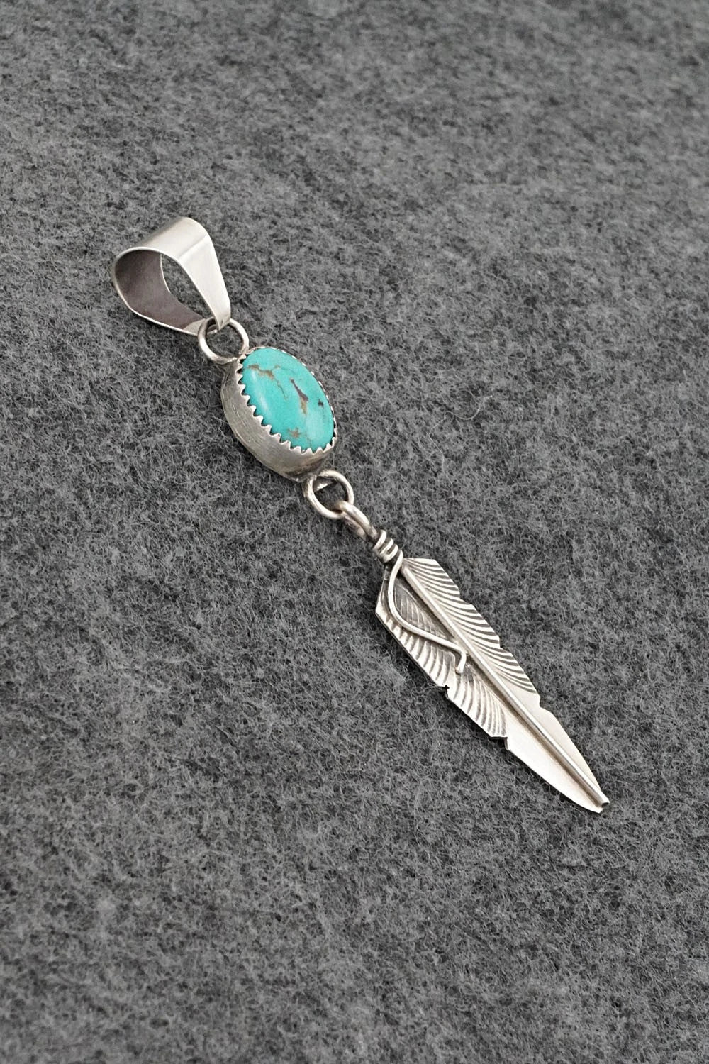 Turquoise & Sterling Silver Pendant - Chris Charley