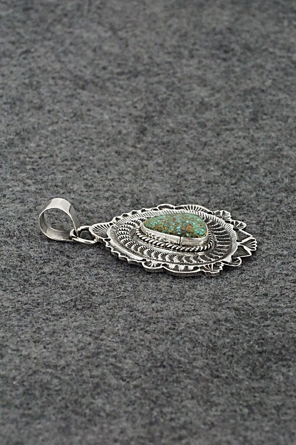 Turquoise & Sterling Silver Pendant - Leonard Maloney