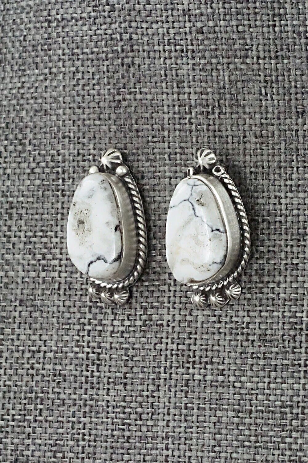 White Buffalo & Sterling Silver Earrings - Sheena Jack