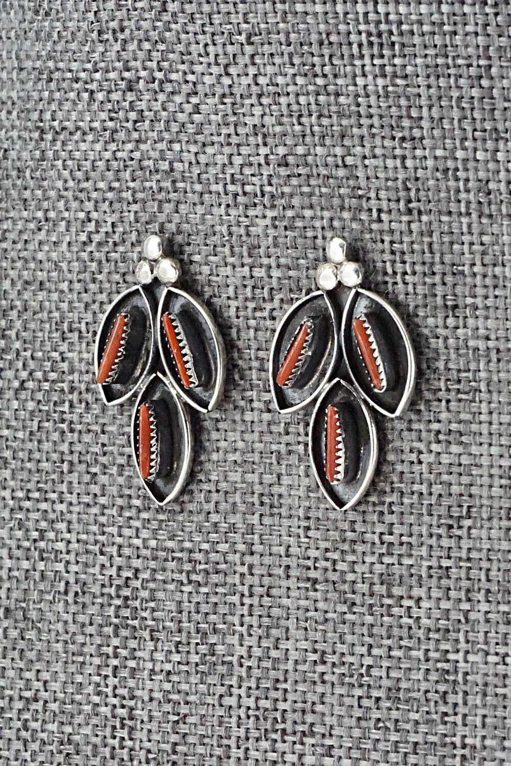 Coral & Sterling Silver Earrings - Fernando Othole