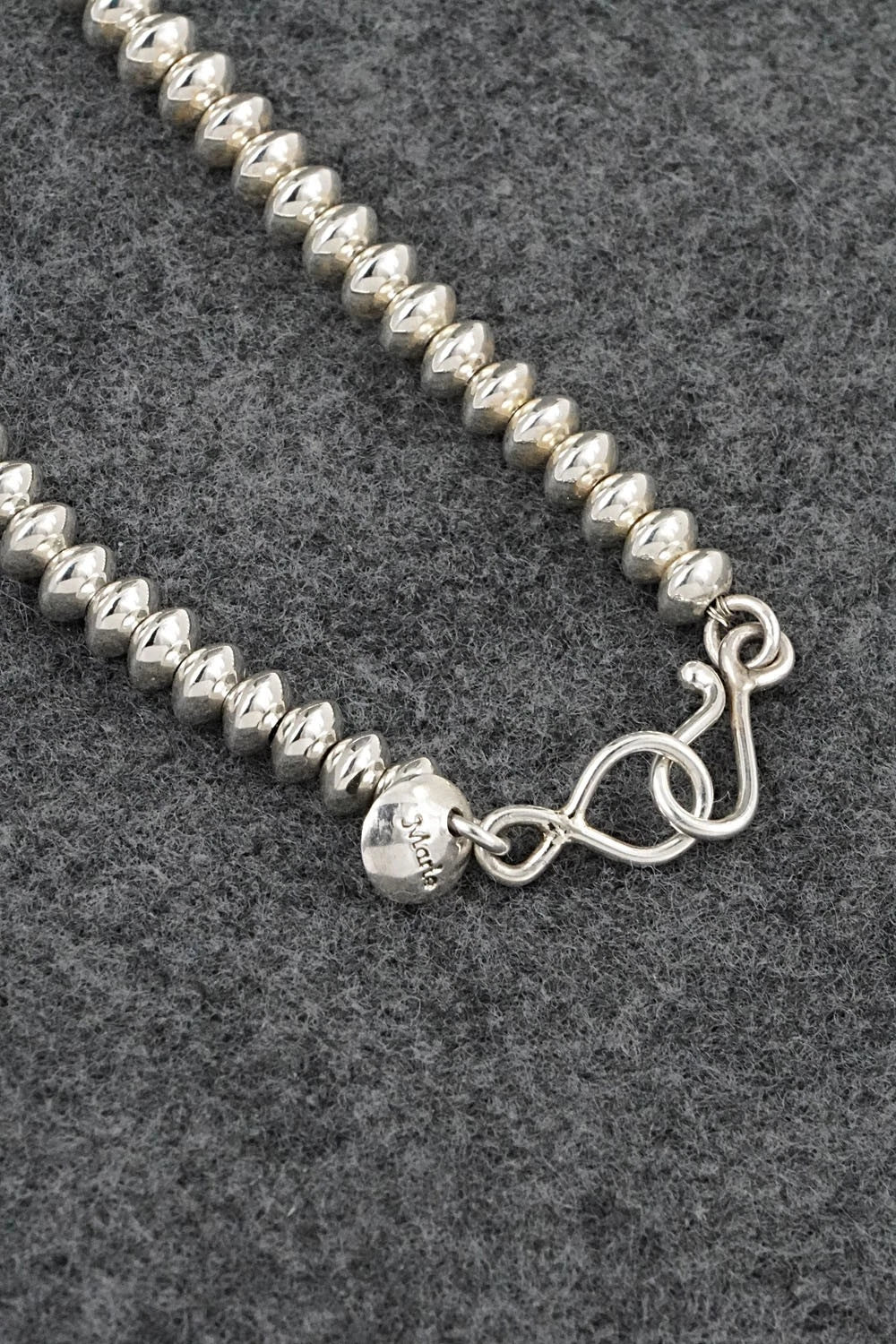 Sterling Silver Navajo Pearl Necklace 19" - Marie Yazzie