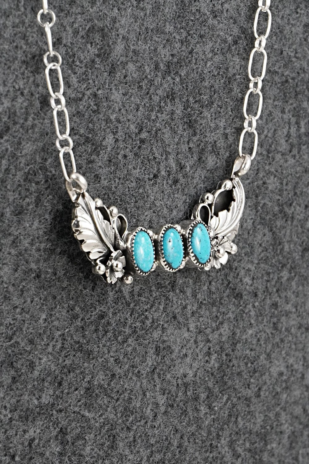 Turquoise & Sterling Silver Necklace - Gwendolyn Burnside