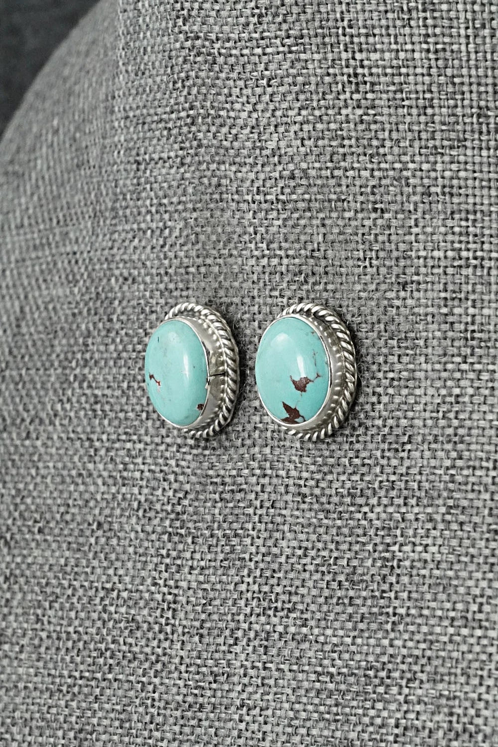 Turquoise & Sterling Silver Earrings - Eugene Gruber