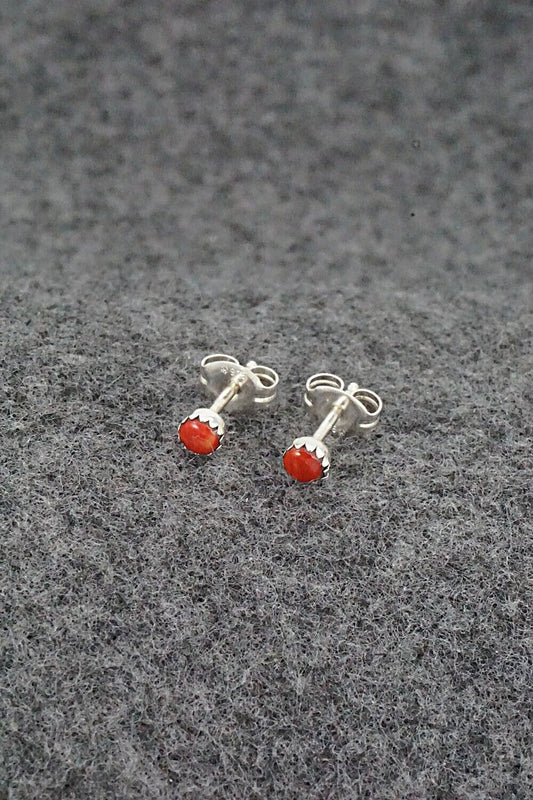 Spiny Oyster & Sterling Silver Earrings - Serena Sanchez