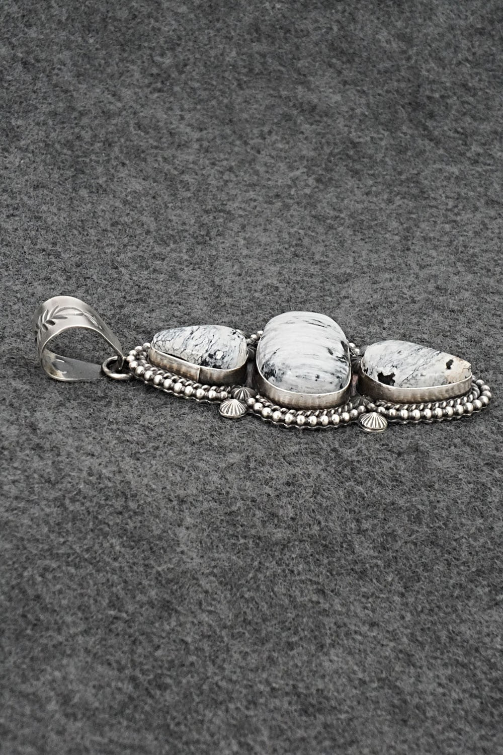White Buffalo & Sterling Silver Pendant - Raymond Delgarito