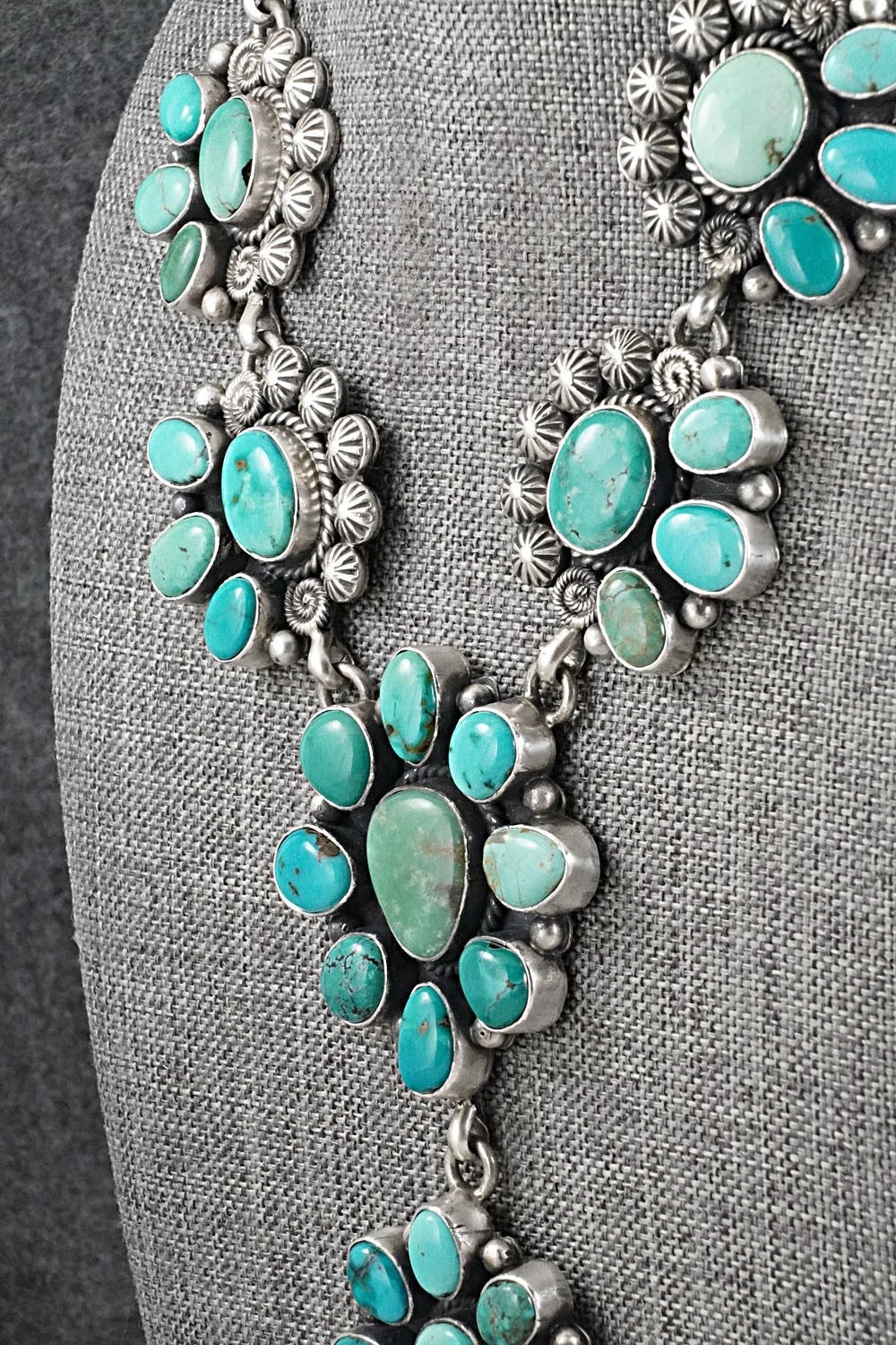 Turquoise & Sterling Silver Necklace and Earrings Set - Rosita Calladitto