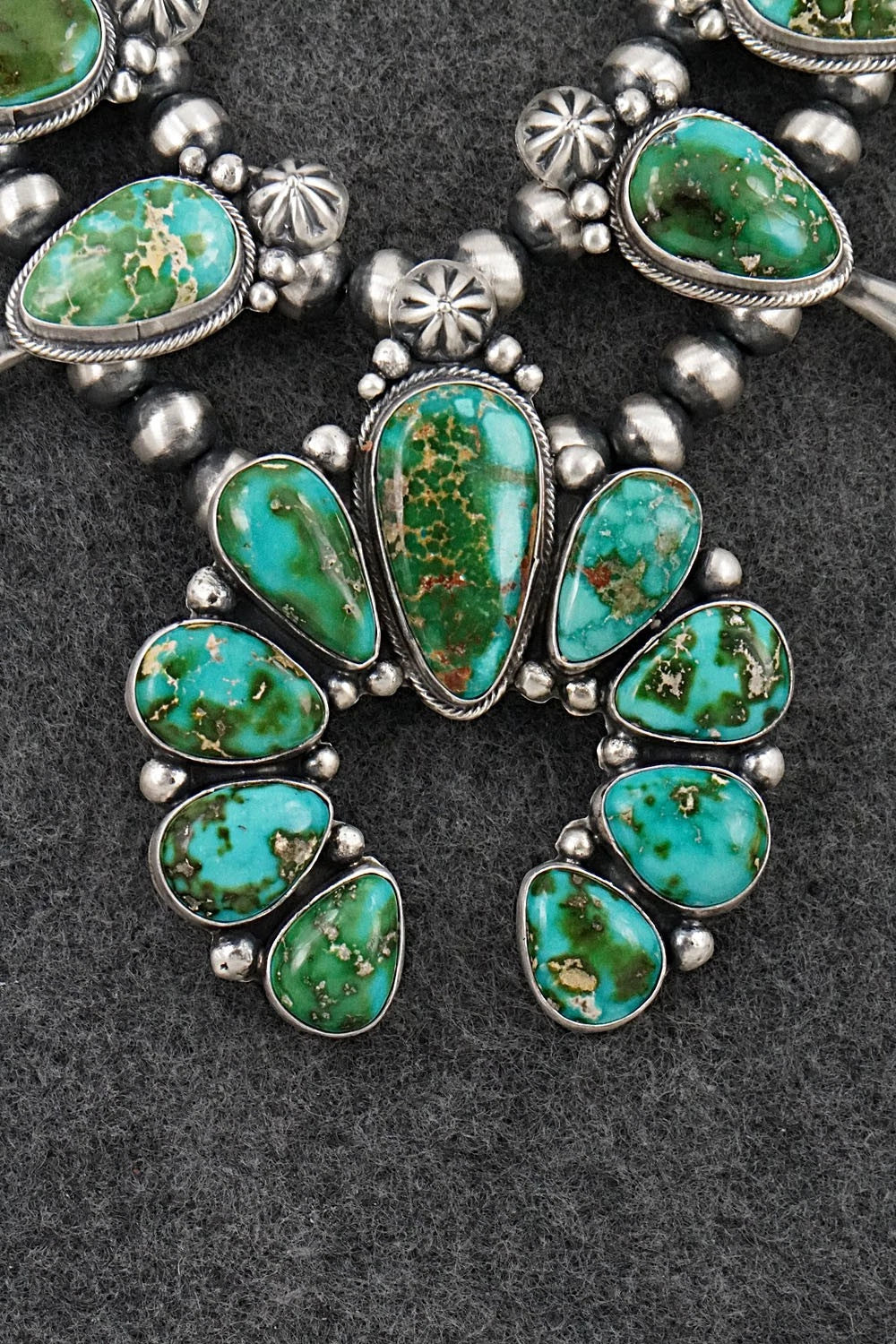 Turquoise & Sterling Silver Squash Blossom Set - Darrin Livingston