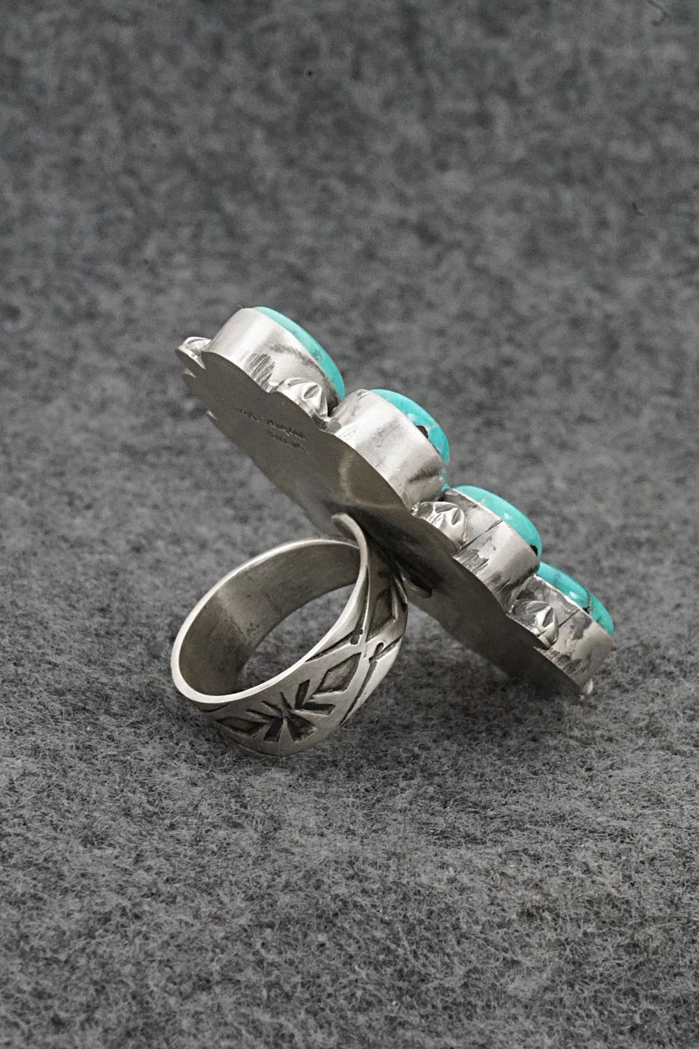 Turquoise & Sterling Silver Ring - Paul Livingston - Size Adjustable
