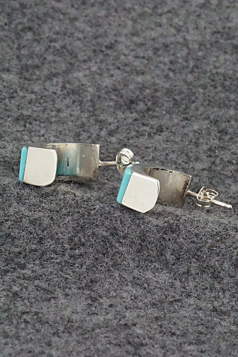 Turquoise & Sterling Silver Earrings - Lloyd Kanesta