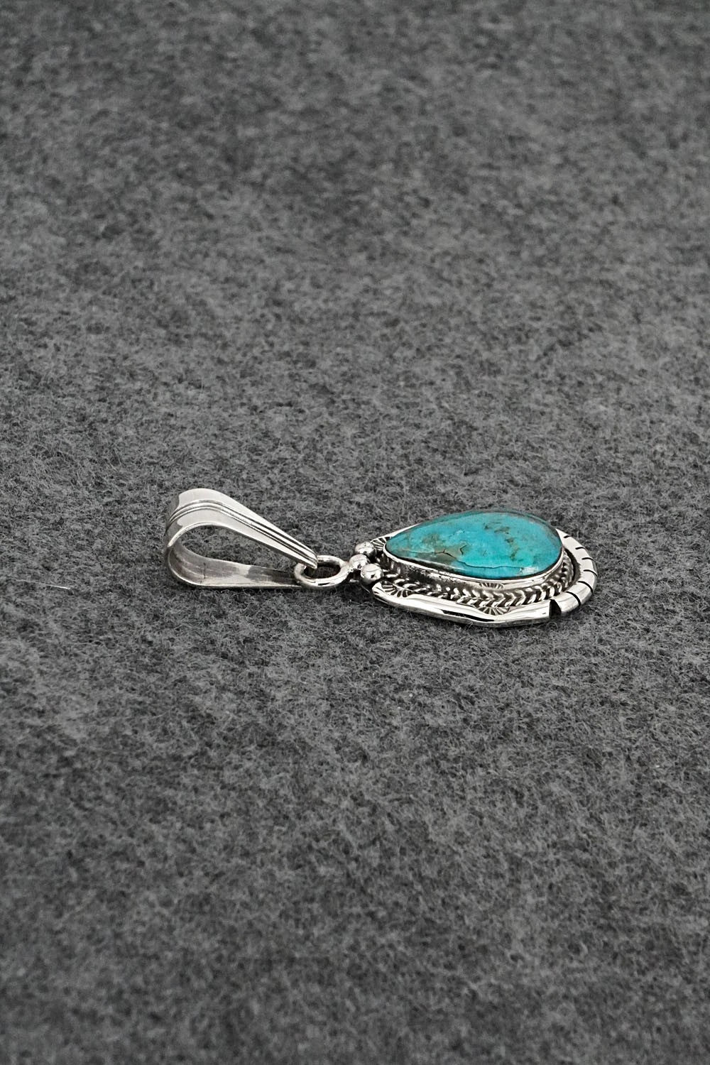 Turquoise & Sterling Silver Pendant - Samuel Yellowhair