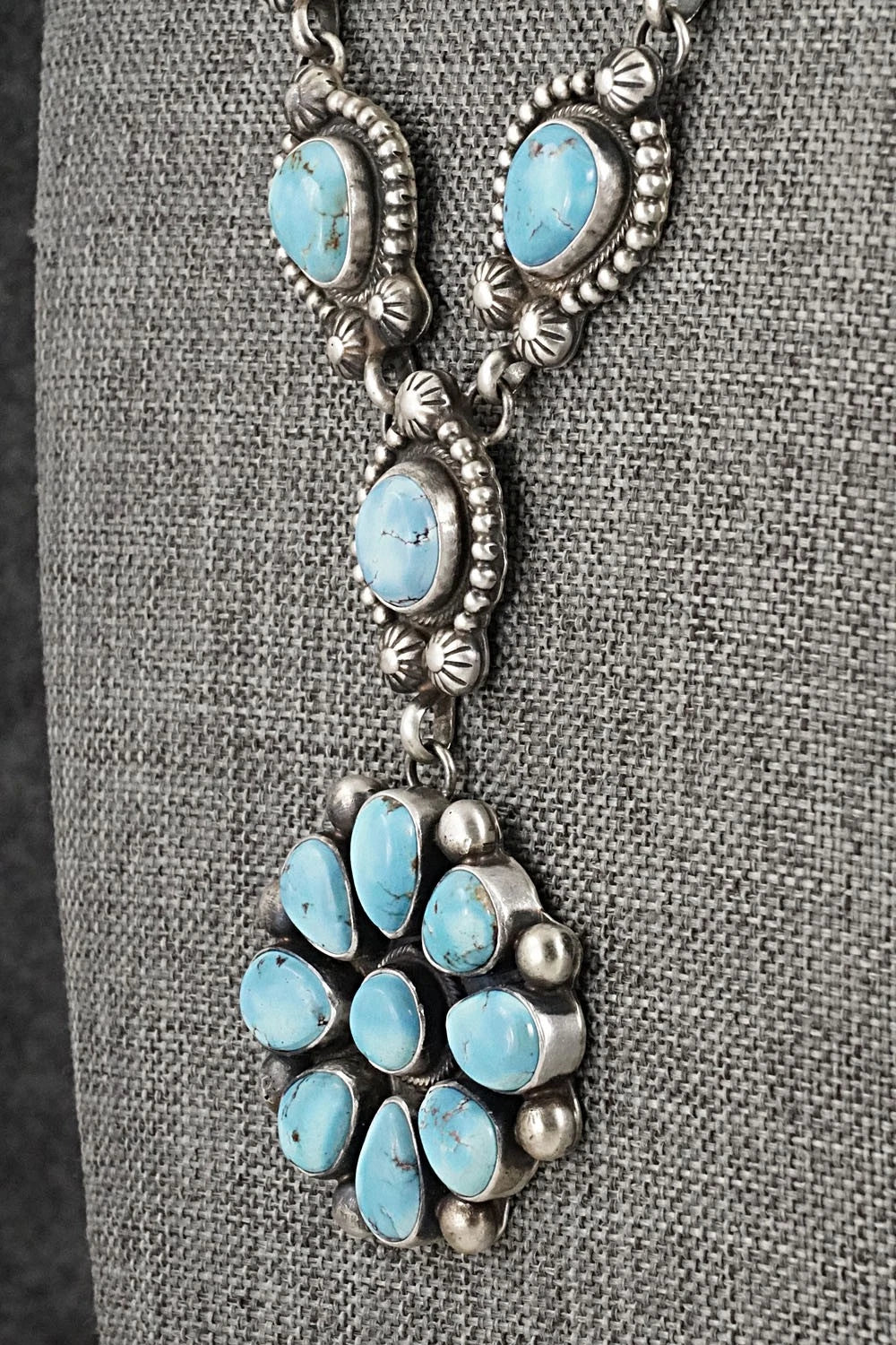 Turquoise & Sterling Silver Necklace and Earrings Set - Kathleen Livingston
