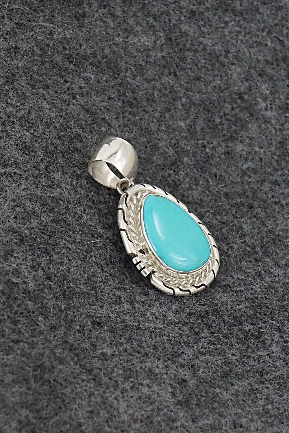 Turquoise & Sterling Silver Pendant - Johnny Frank