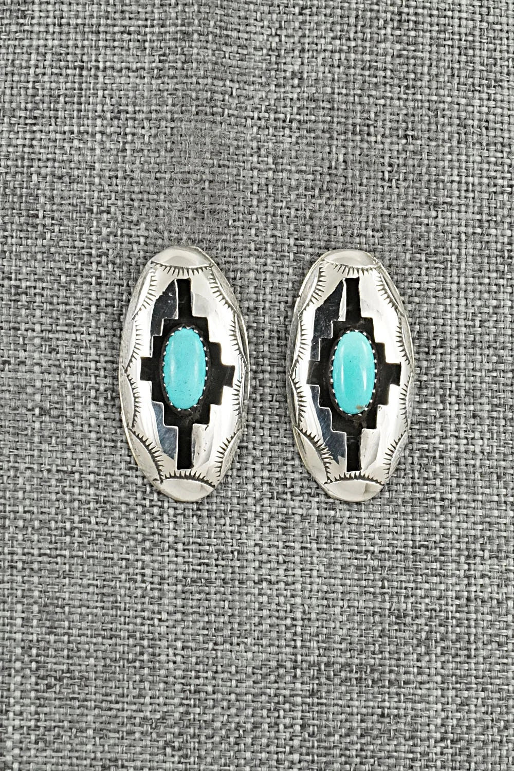 Turquoise & Sterling Silver Earrings - Felix Perry