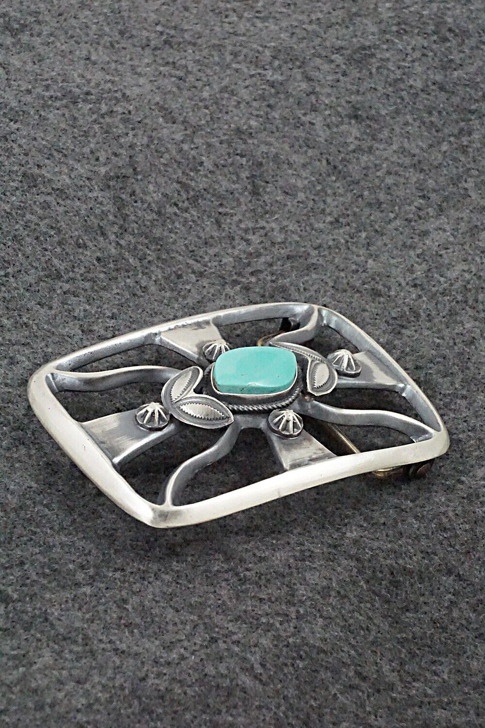 Turquoise & Sterling Silver Belt Buckle - Henry Morgan