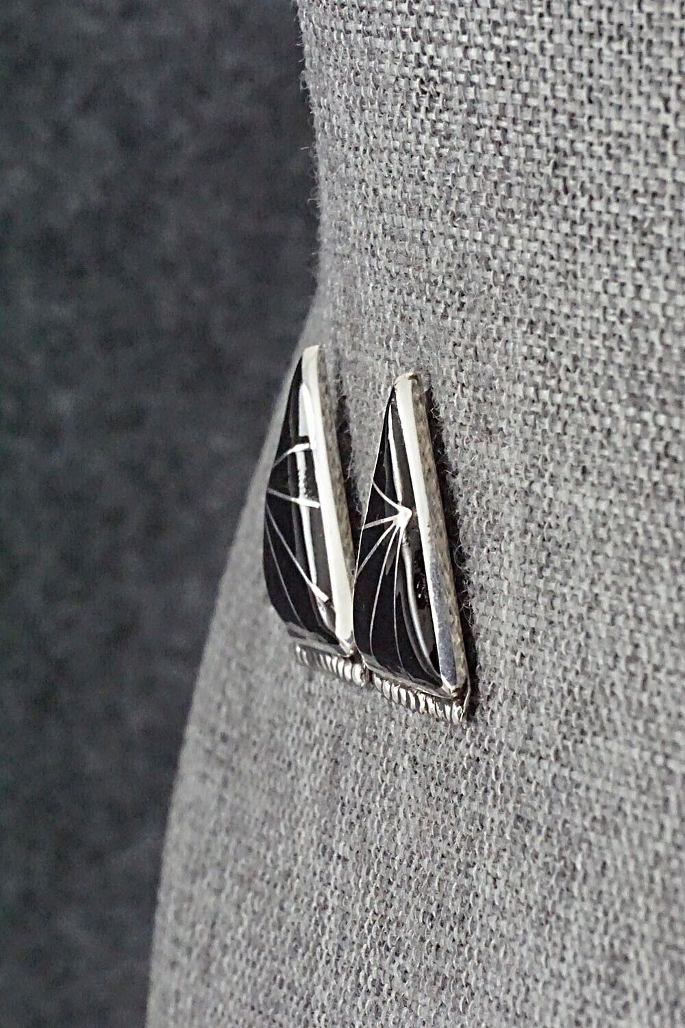 Onyx & Sterling Silver Earrings - Charleen Mahkee