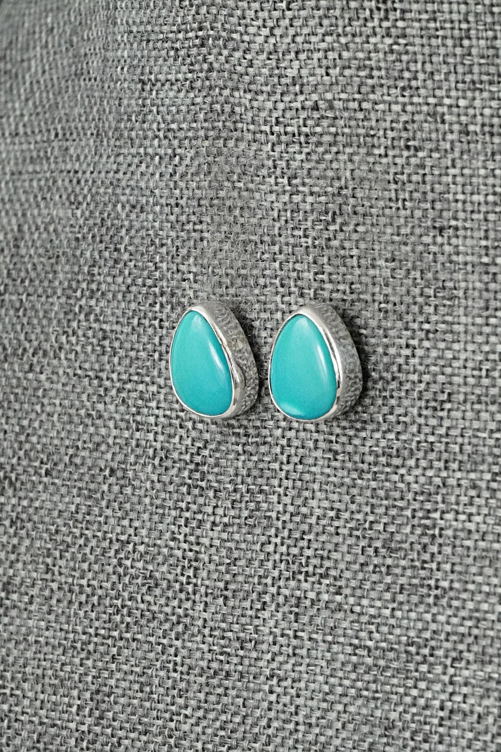 Turquoise & Sterling Silver Earrings - Eugene Gruber