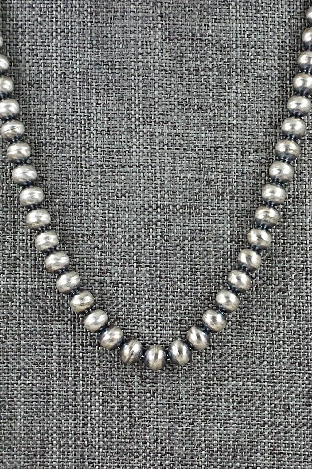 Sterling Silver Navajo Pearl Necklace 20" - Dorinda Mariano