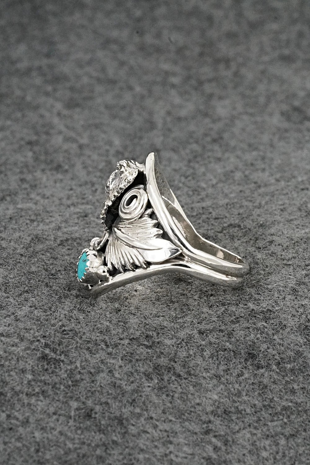 Turquoise & Sterling Silver Ring - Darrell Morgan - Size 12