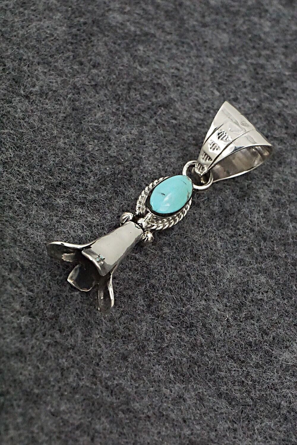 Turquoise & Sterling Silver Pendant - Sonyei Coho
