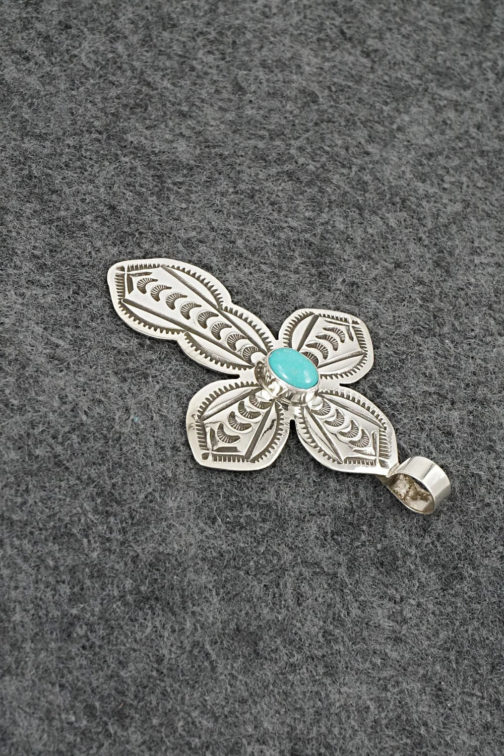 Turquoise & Sterling Silver Pendant - Arnold Blackgoat