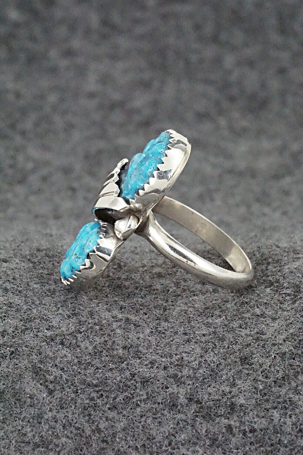 Turquoise & Sterling Silver Ring - Lyolita Tsattie - Size 7.25