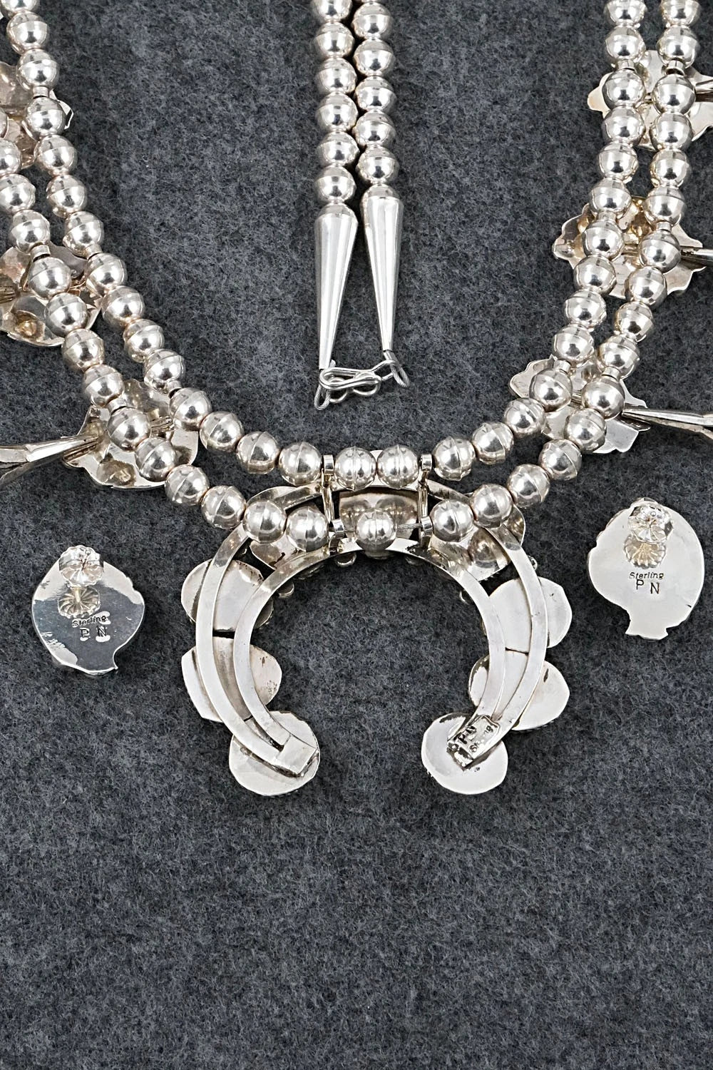 Turquoise & Sterling Silver Squash Blossom Set - Phil Nez