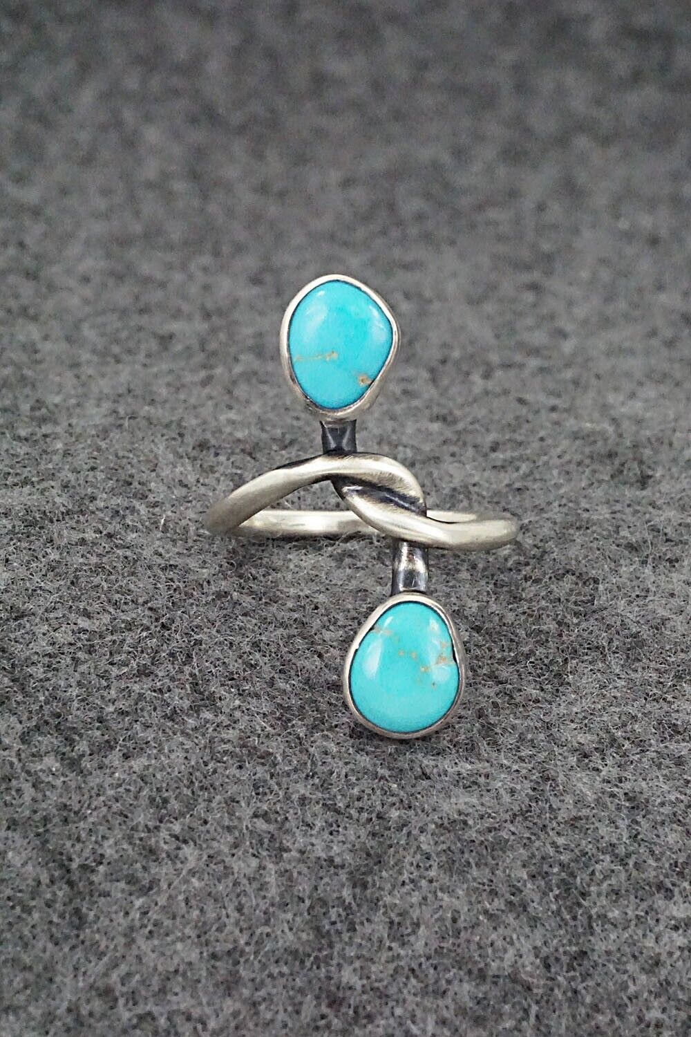 Turquoise and Sterling Silver Ring - Raymond Coriz - Size 6.5