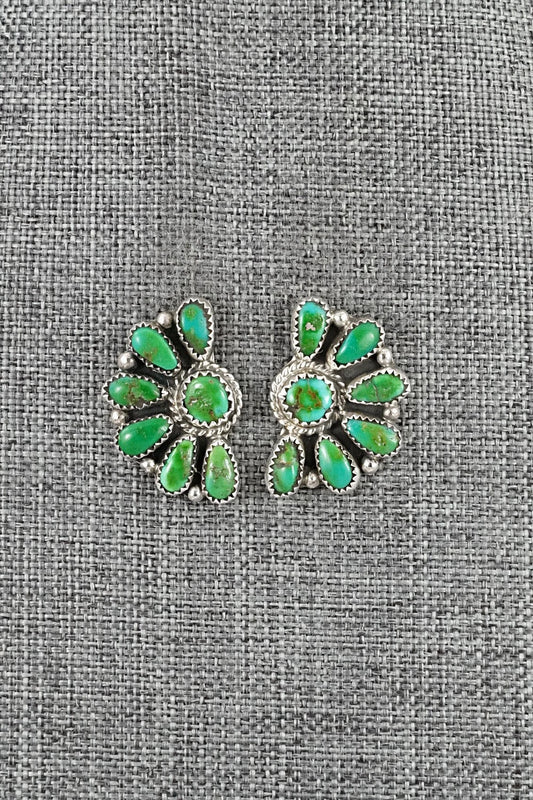 Turquoise & Sterling Silver Earrings - Justina Wilson