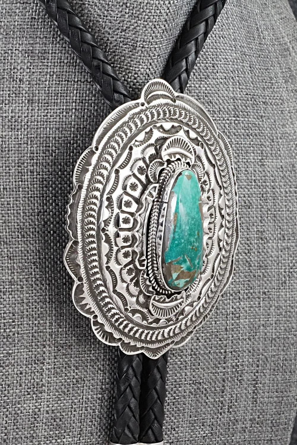 Turquoise & Sterling Silver Bolo Tie - Leonard Maloney