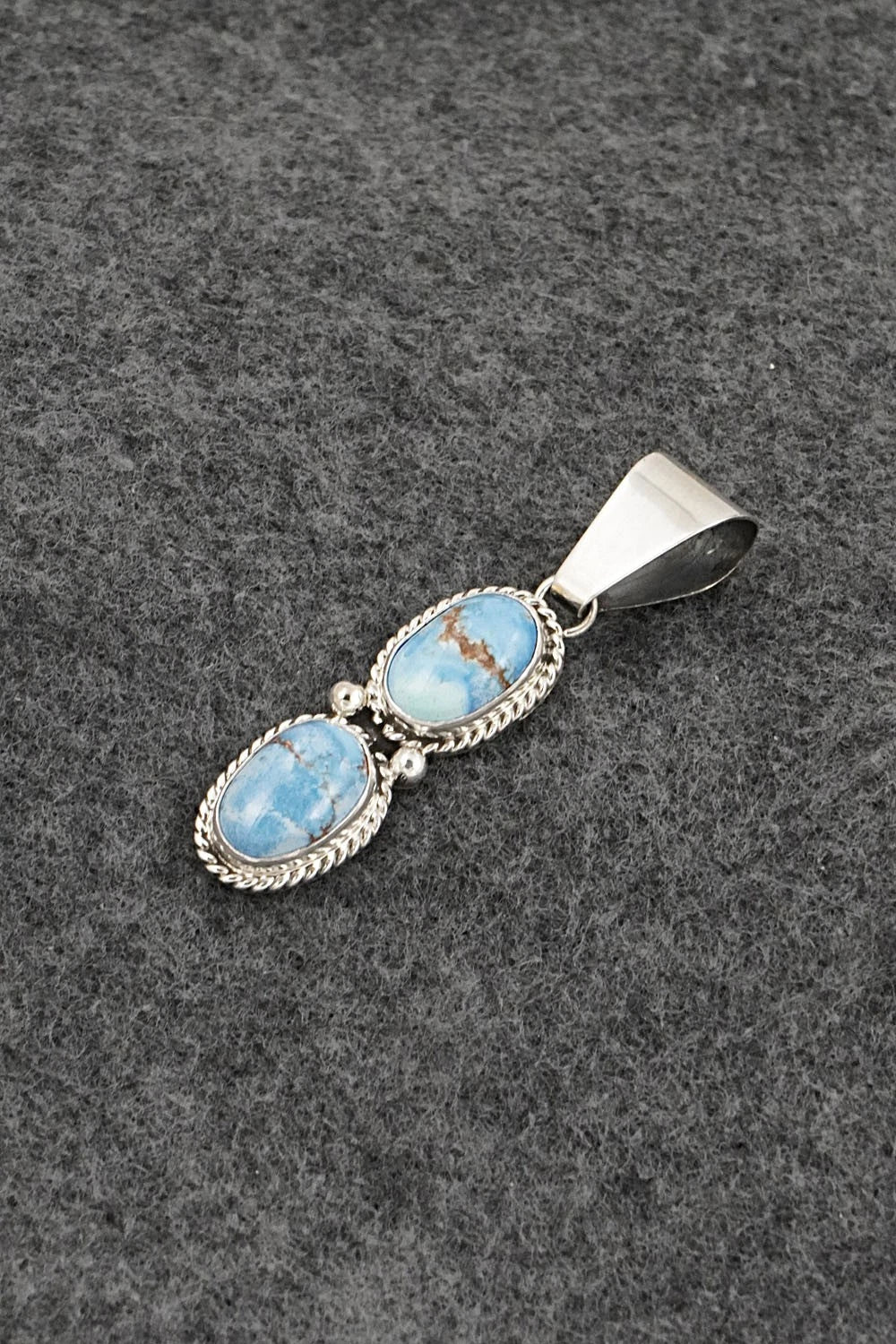 Turquoise & Sterling Silver Pendant - Eugene Gruber