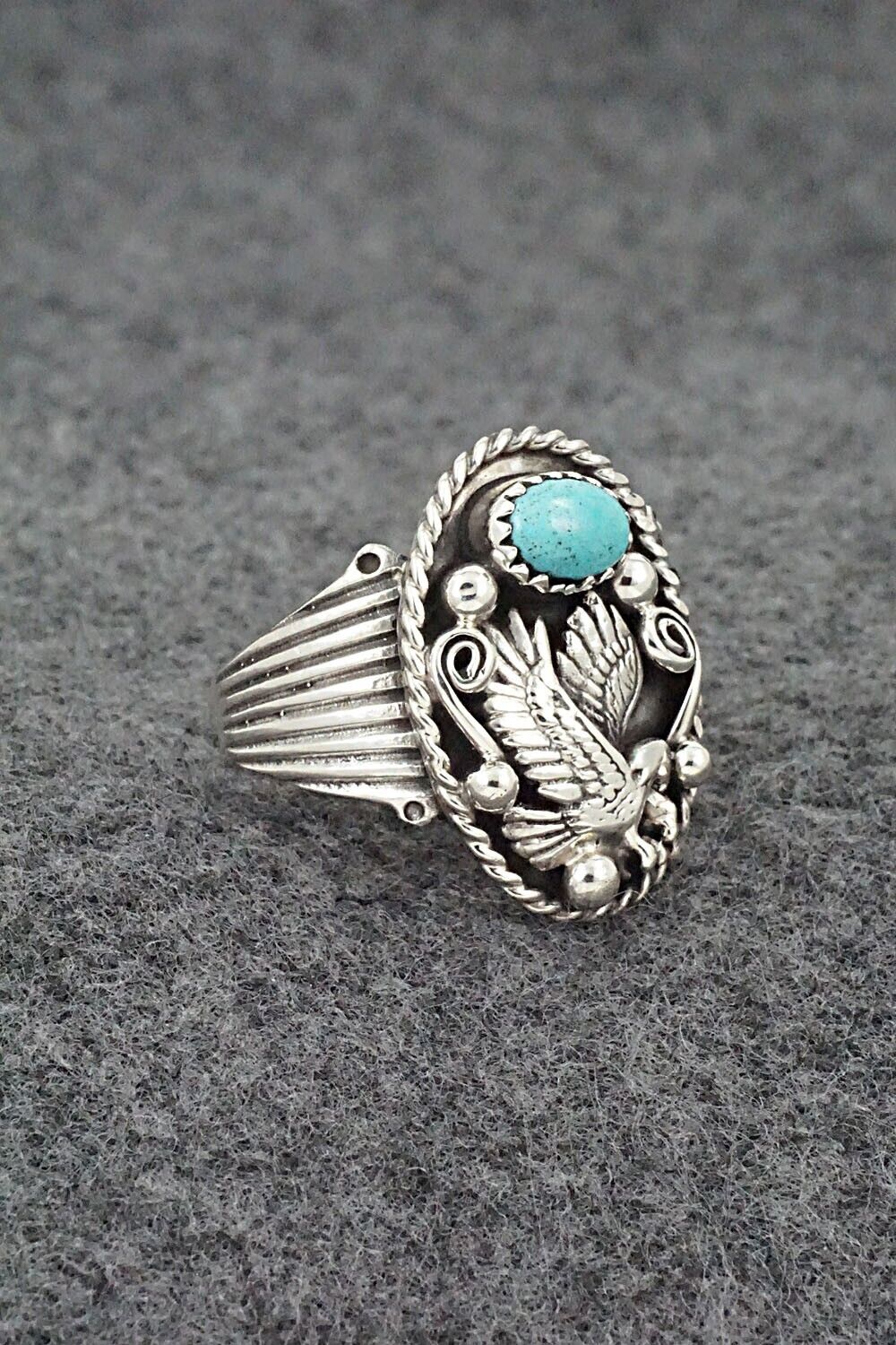 Turquoise & Sterling Silver Ring - Jeannette Saunders - Size 10