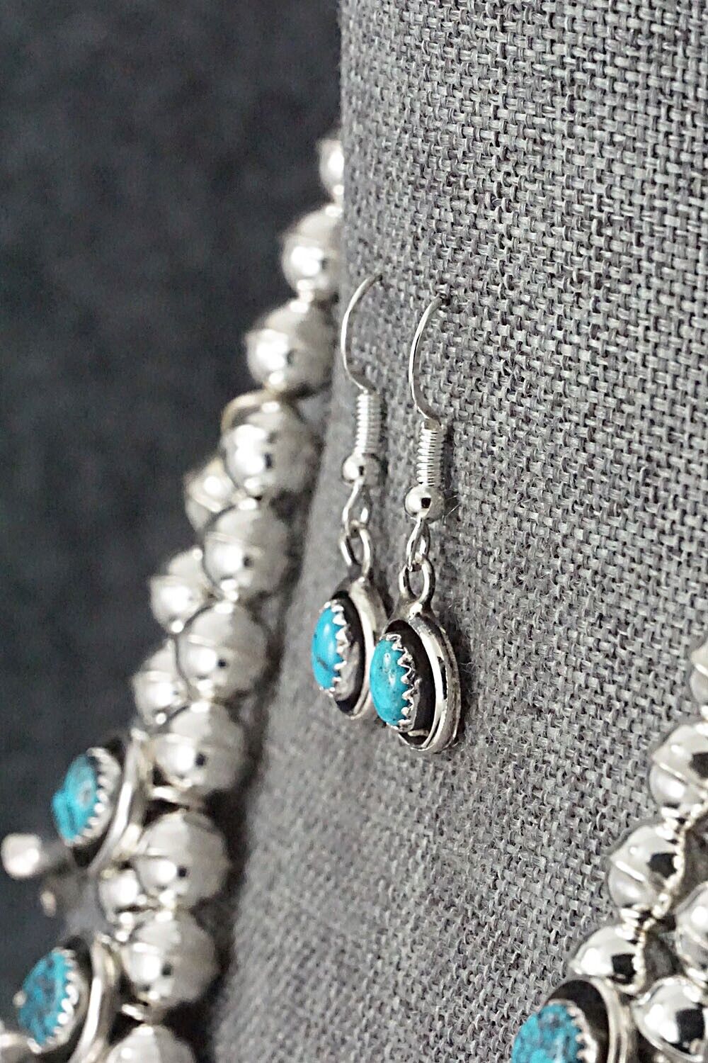 Turquoise & Sterling Silver Squash Blossom Set - Phil Garcia