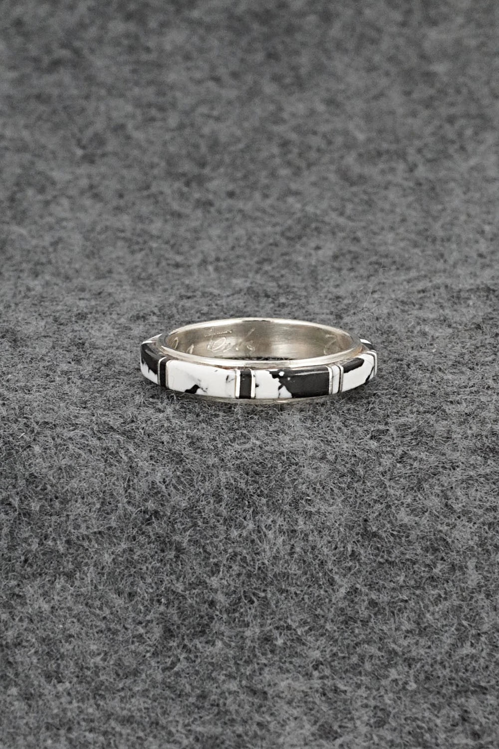 White Buffalo & Sterling Silver Ring - Terrance Panteah - Size 10.5