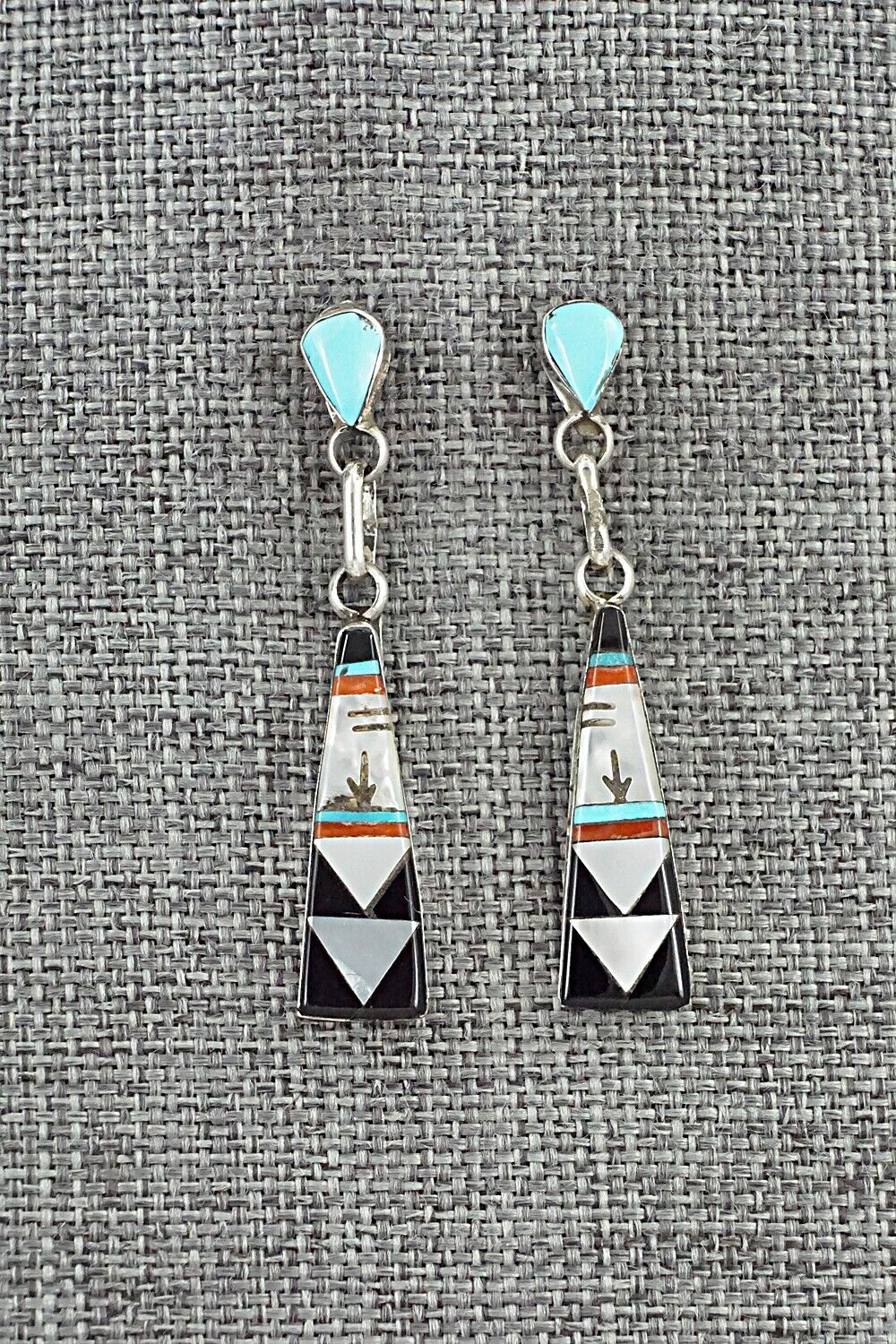 Multi-Stone Inlay & Sterling Silver Earrings - Jason Bobelu