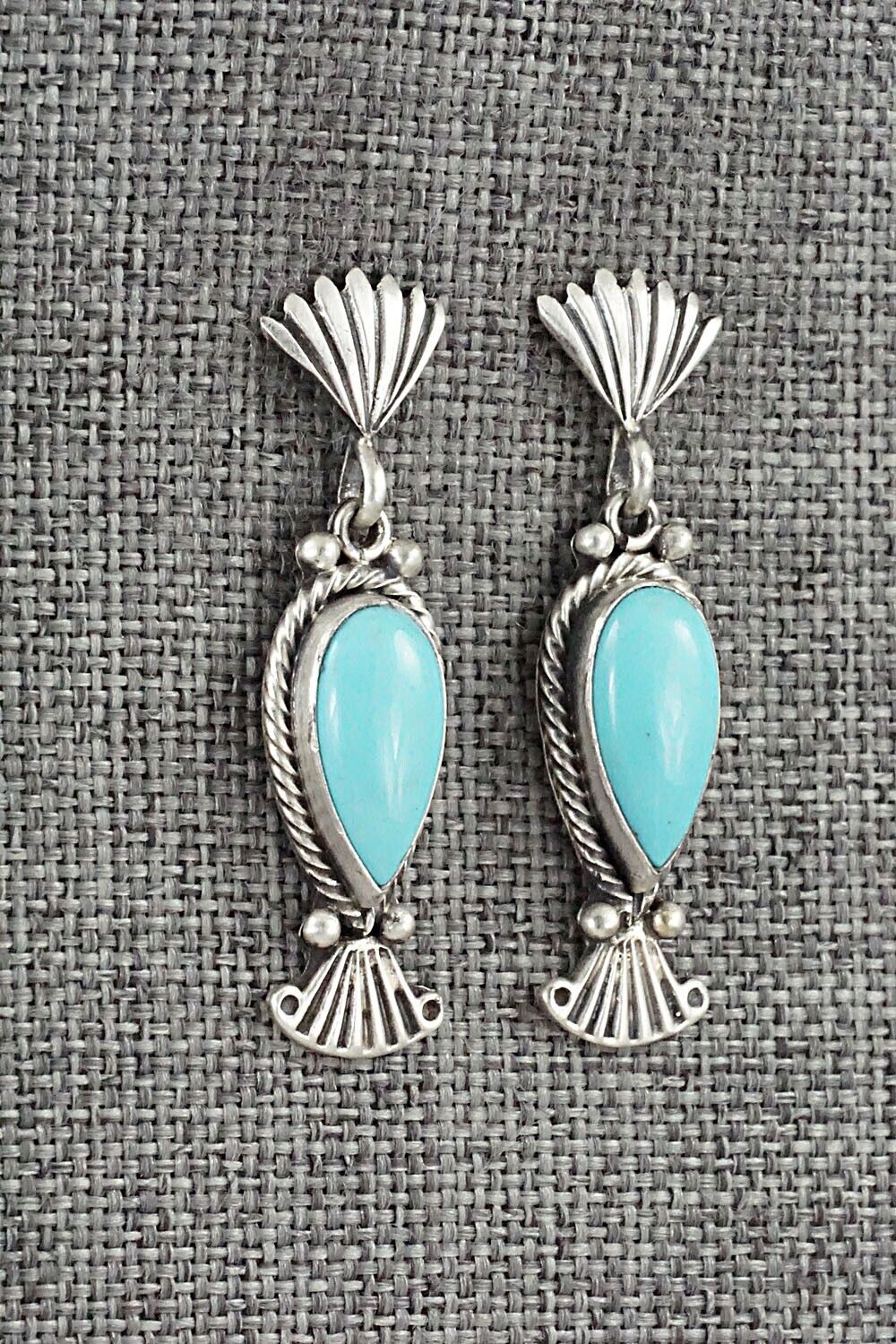 Turquoise & Sterling Silver Earrings - Verley Betone